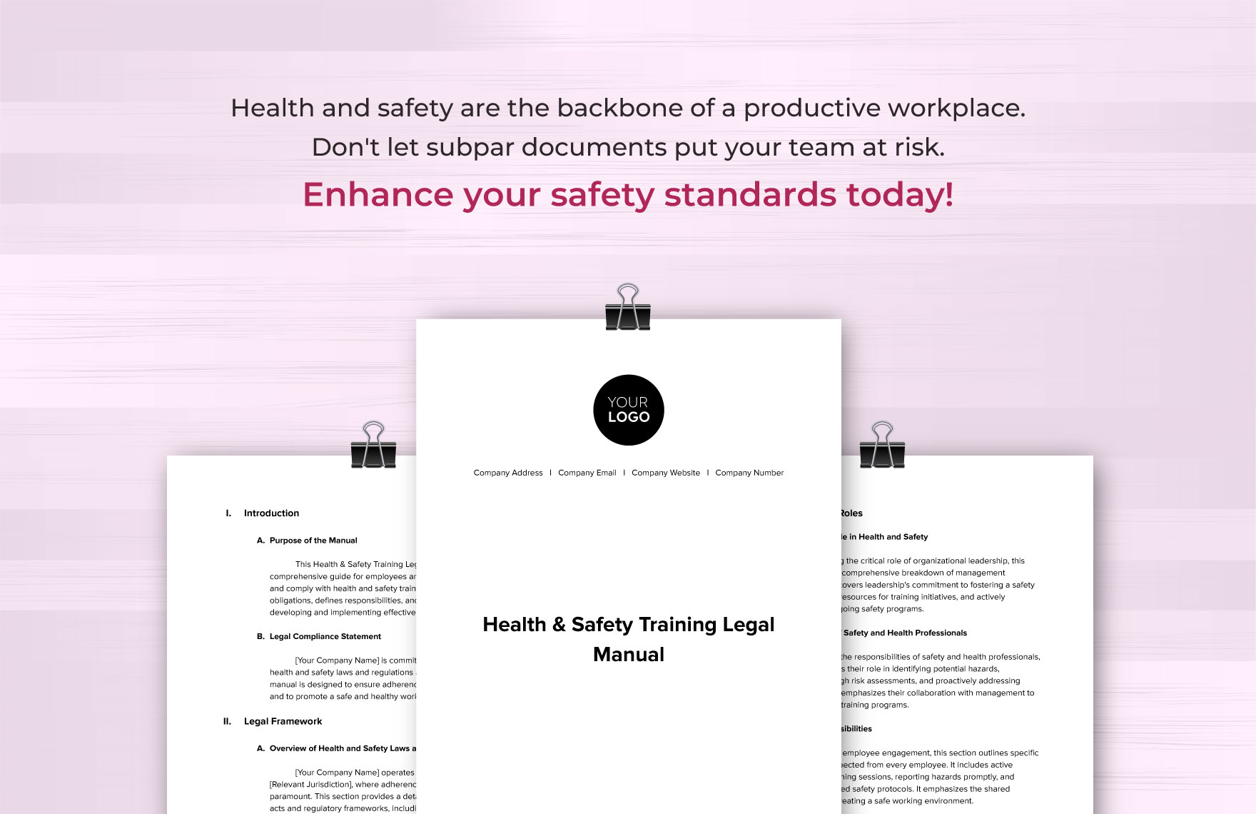 Health & Safety Training Legal Manual Template