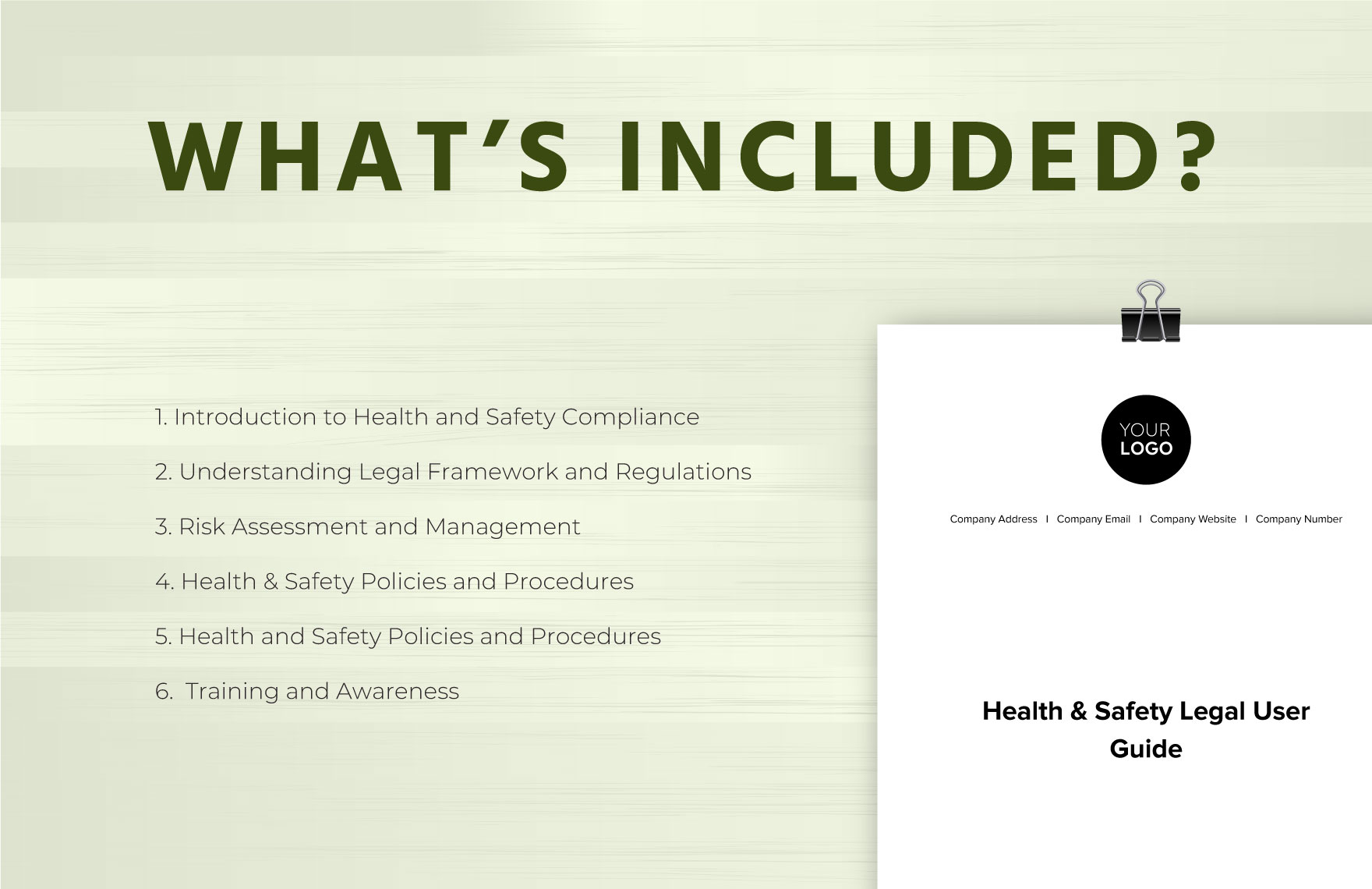 Health & Safety Legal User Guide Template