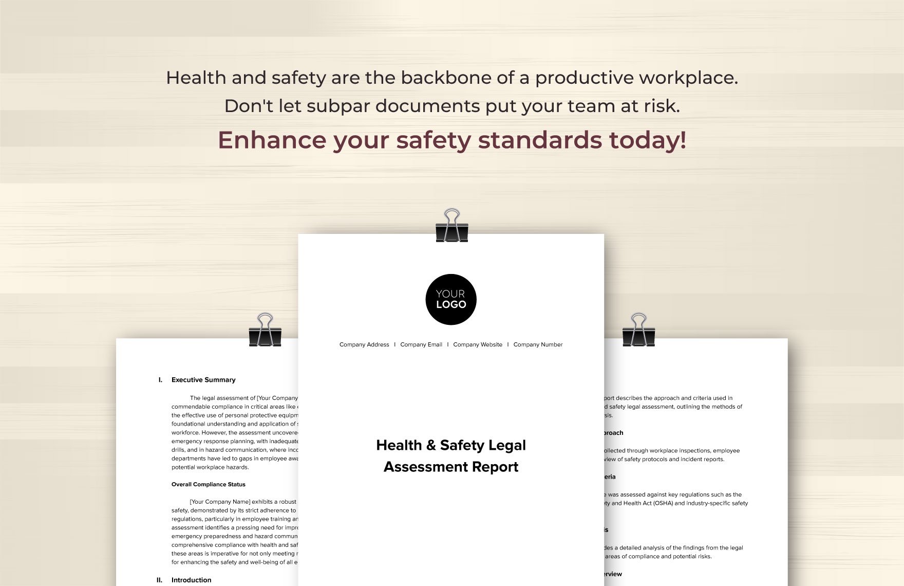 Health Safety Legal Assessment Report Template