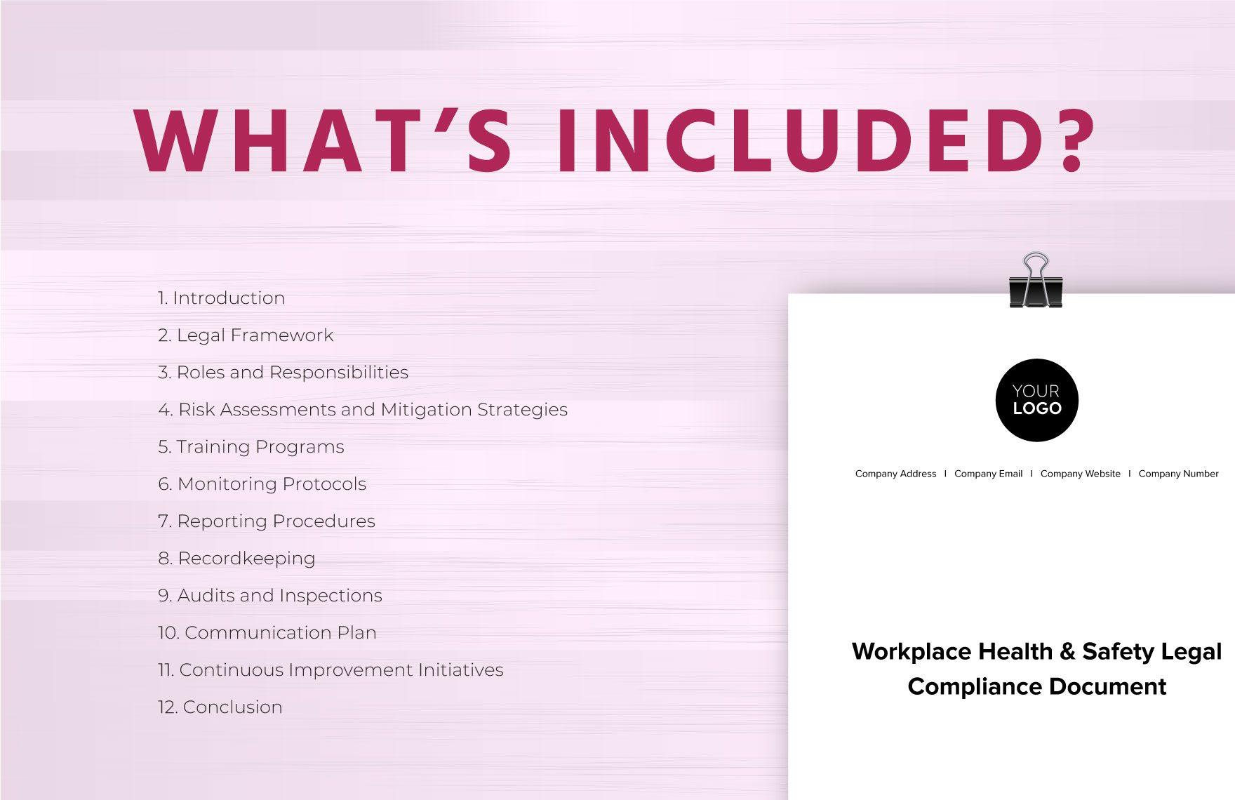 Workplace Health & Safety Legal Compliance Document Template