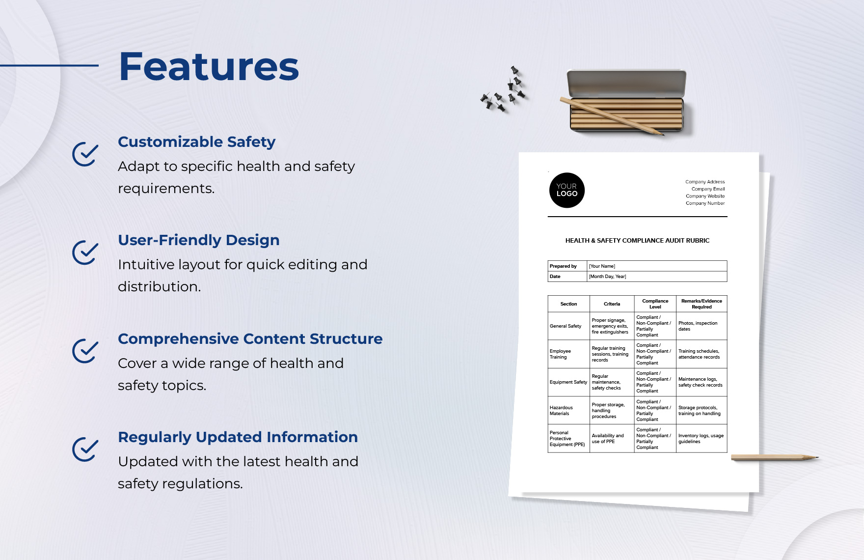 Health & Safety Compliance Audit Rubric Template