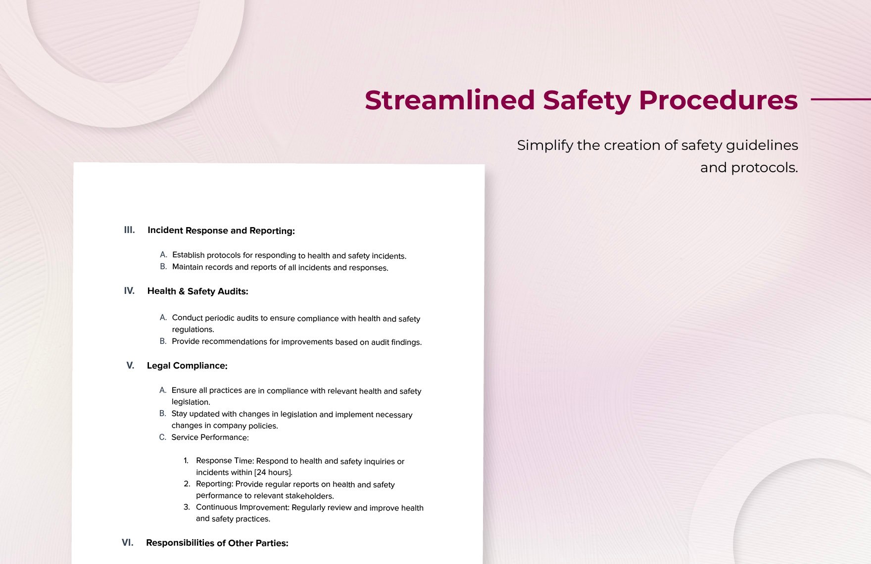 Health & Safety Service-level Agreement Template