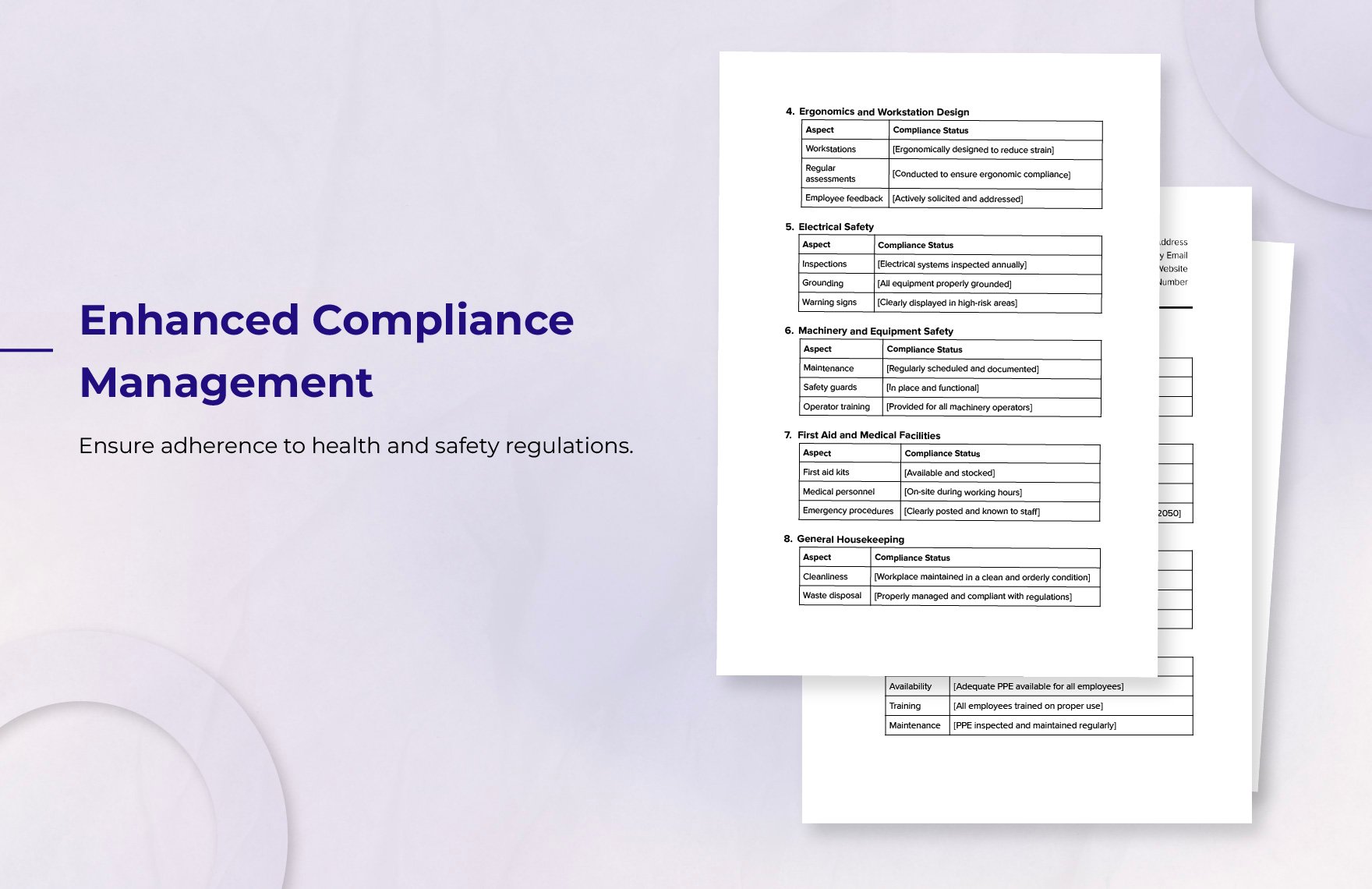Workplace Inspection Compliance Template