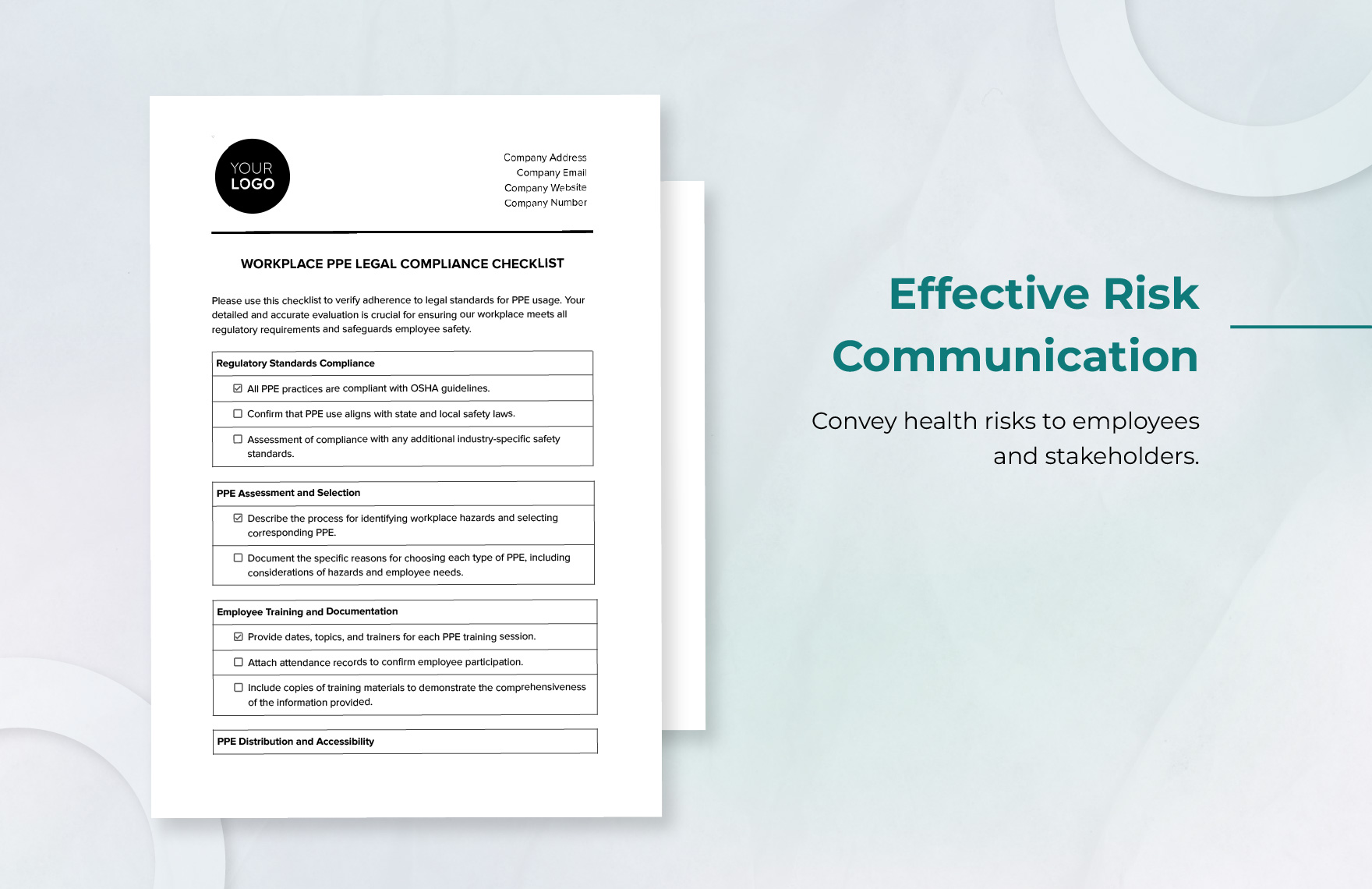 Workplace PPE Legal Compliance Checklist Template