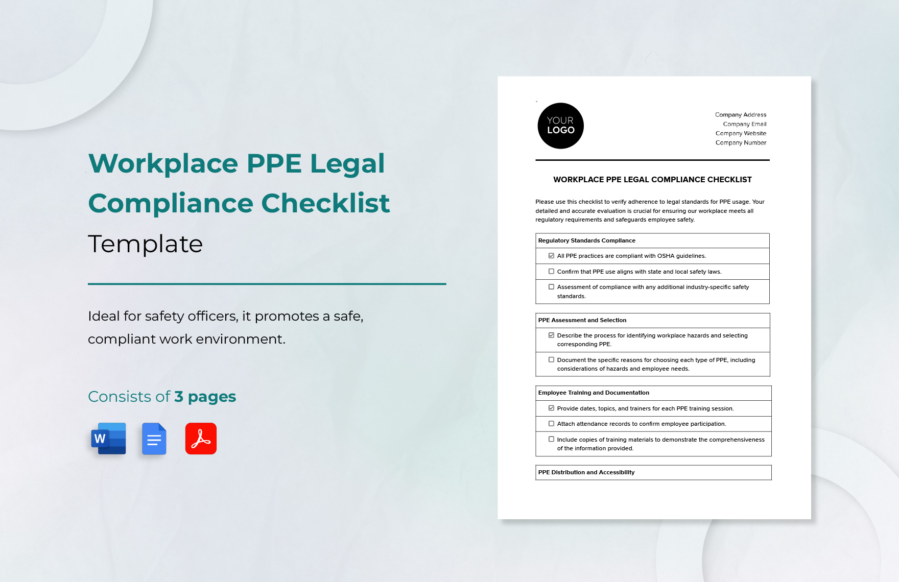 PPE Management Policy Template In PDF Word Google Docs Download