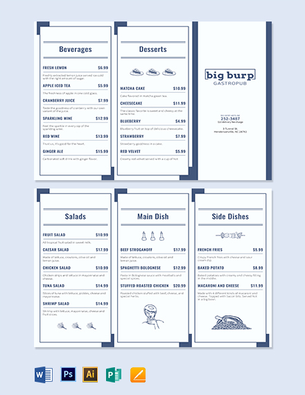 43+ Food Menu Templates - Free Downloads | Template.net