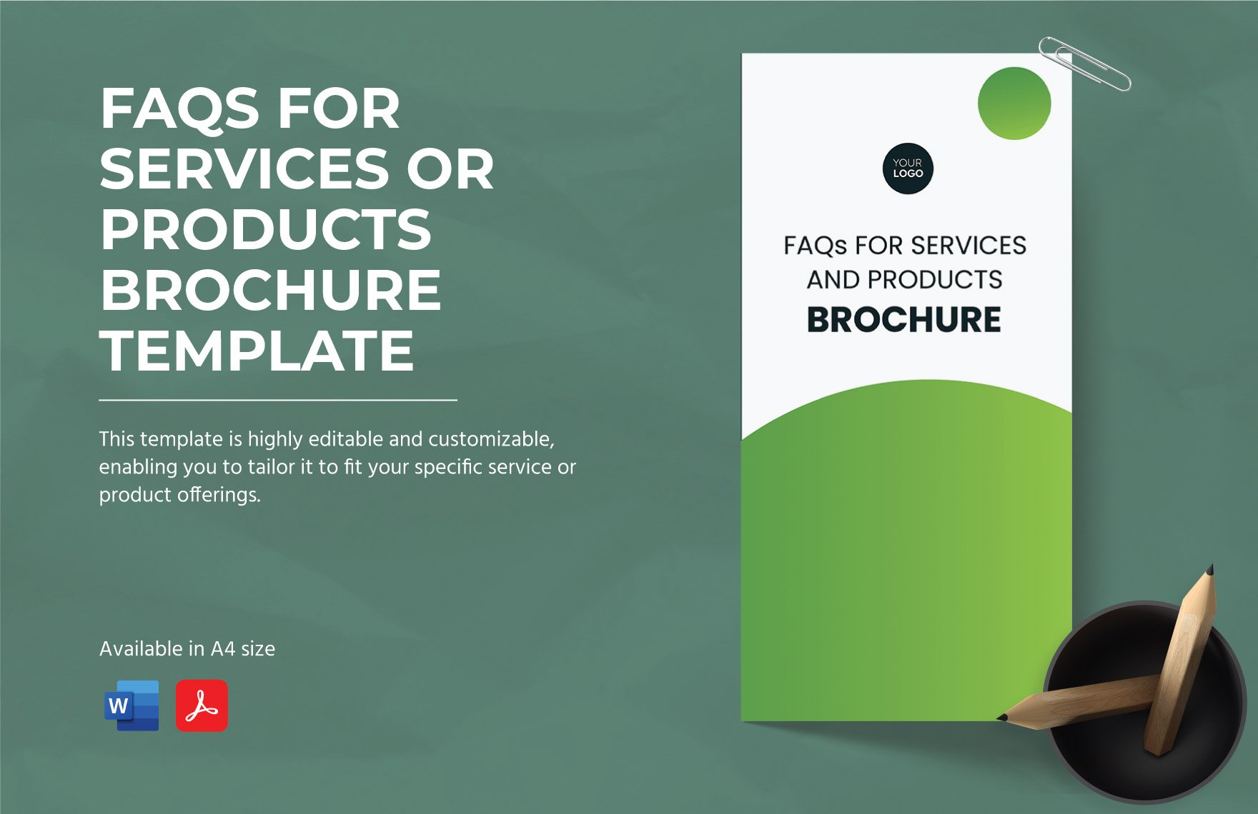 FAQs for Services or Products Brochure Template