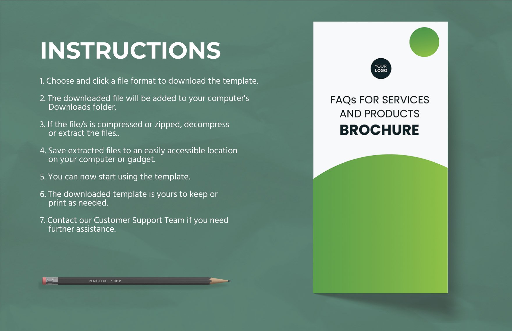 FAQs for Services or Products Brochure Template