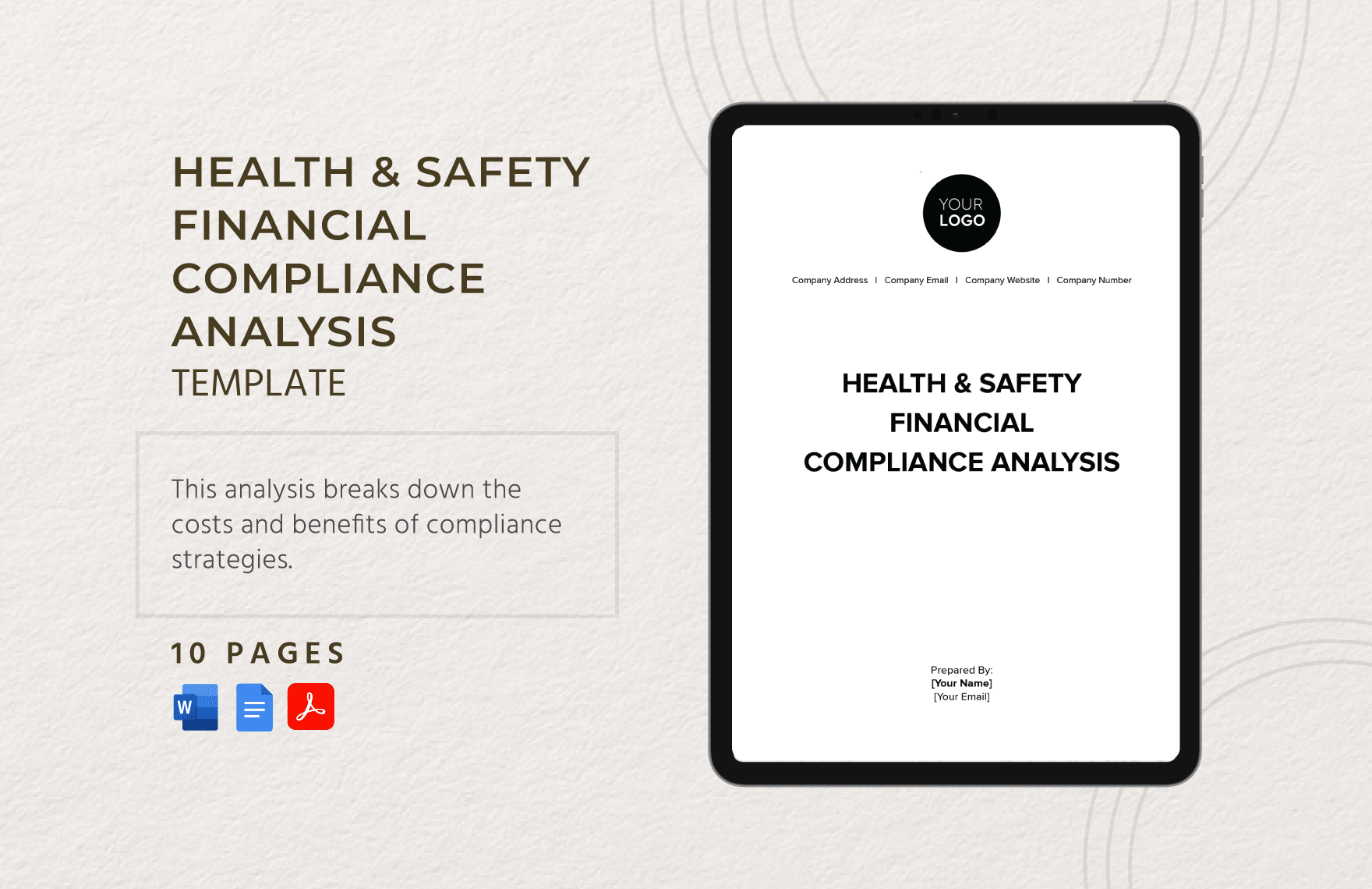 Health & Safety Financial Compliance Analysis Template