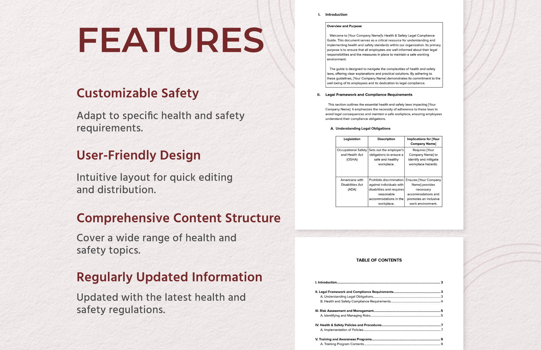 Health & Safety Legal Compliance Guide Template