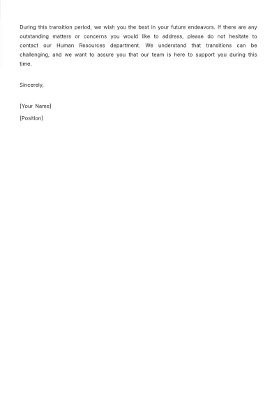 Free Employee Dismissal Letter Template to Edit Online