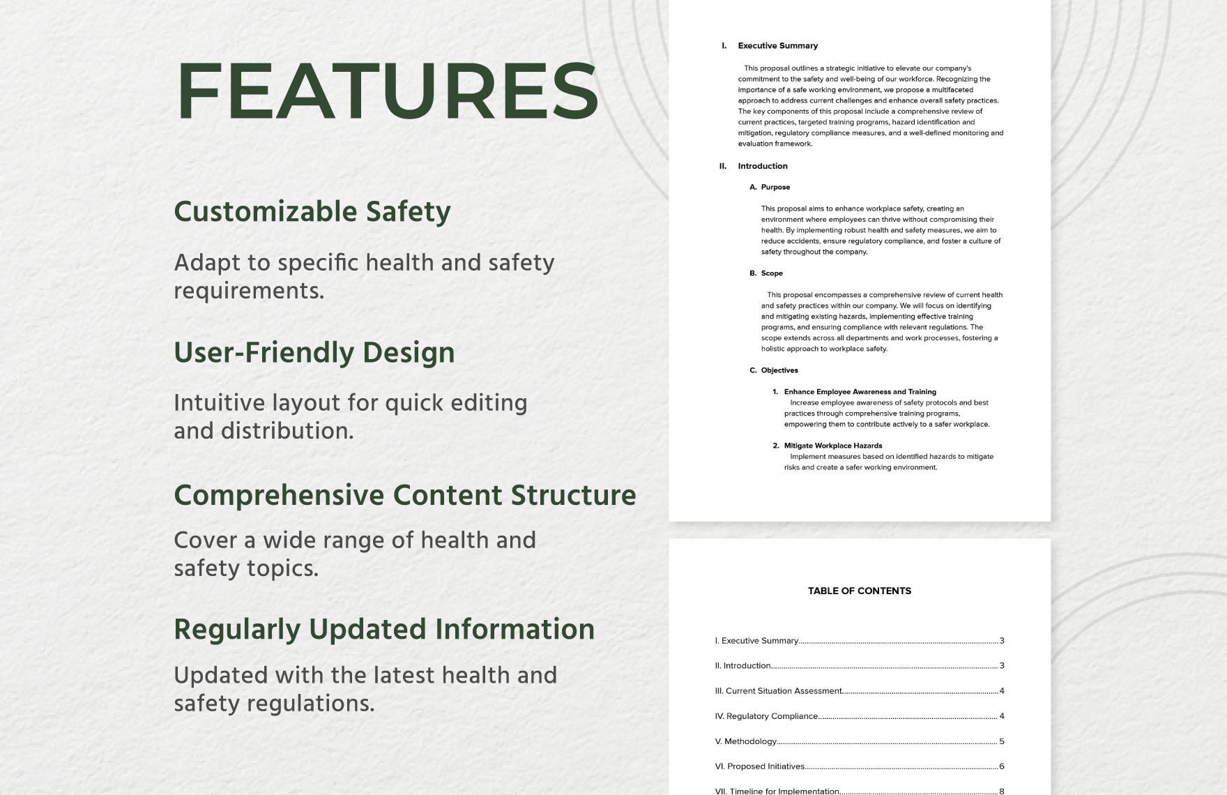 Health Safety Proposal Template