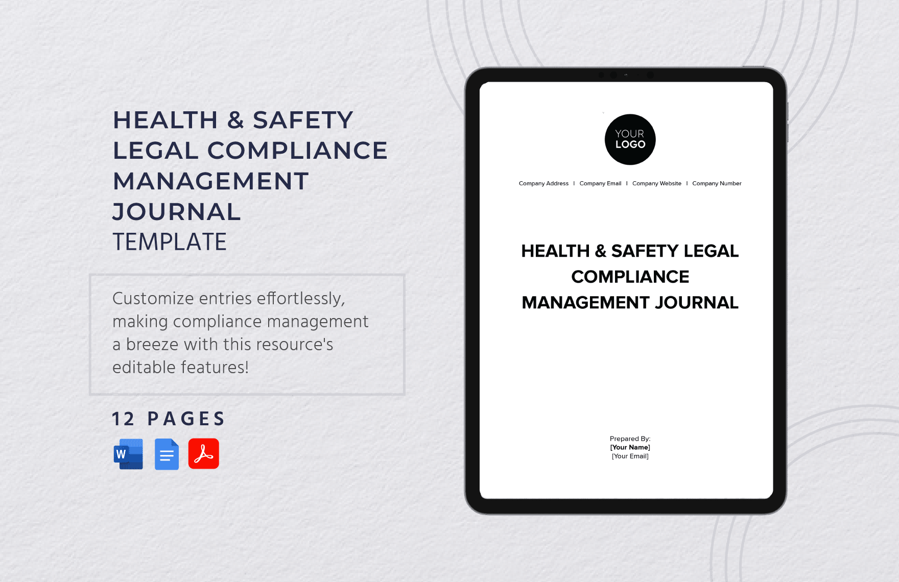 Health & Safety Legal Compliance Management Journal Template
