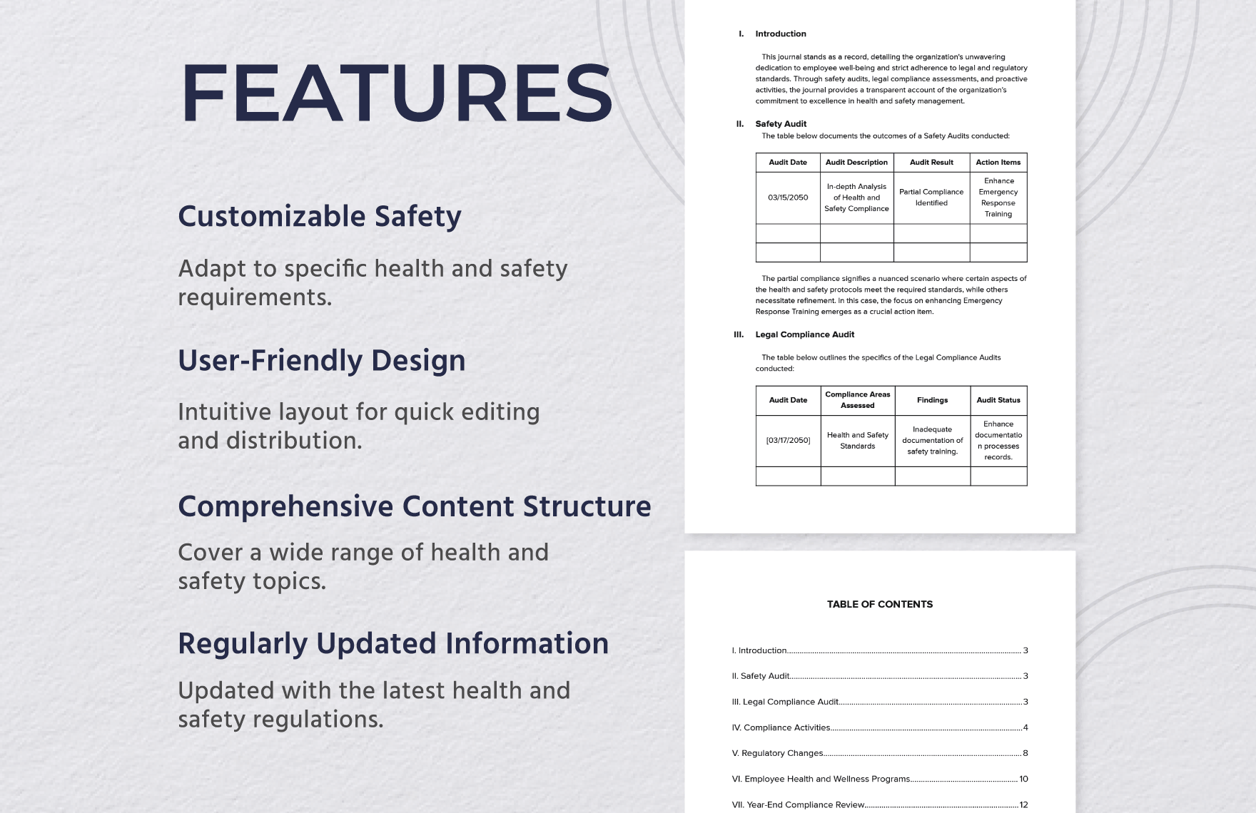 Health & Safety Legal Compliance Management Journal Template