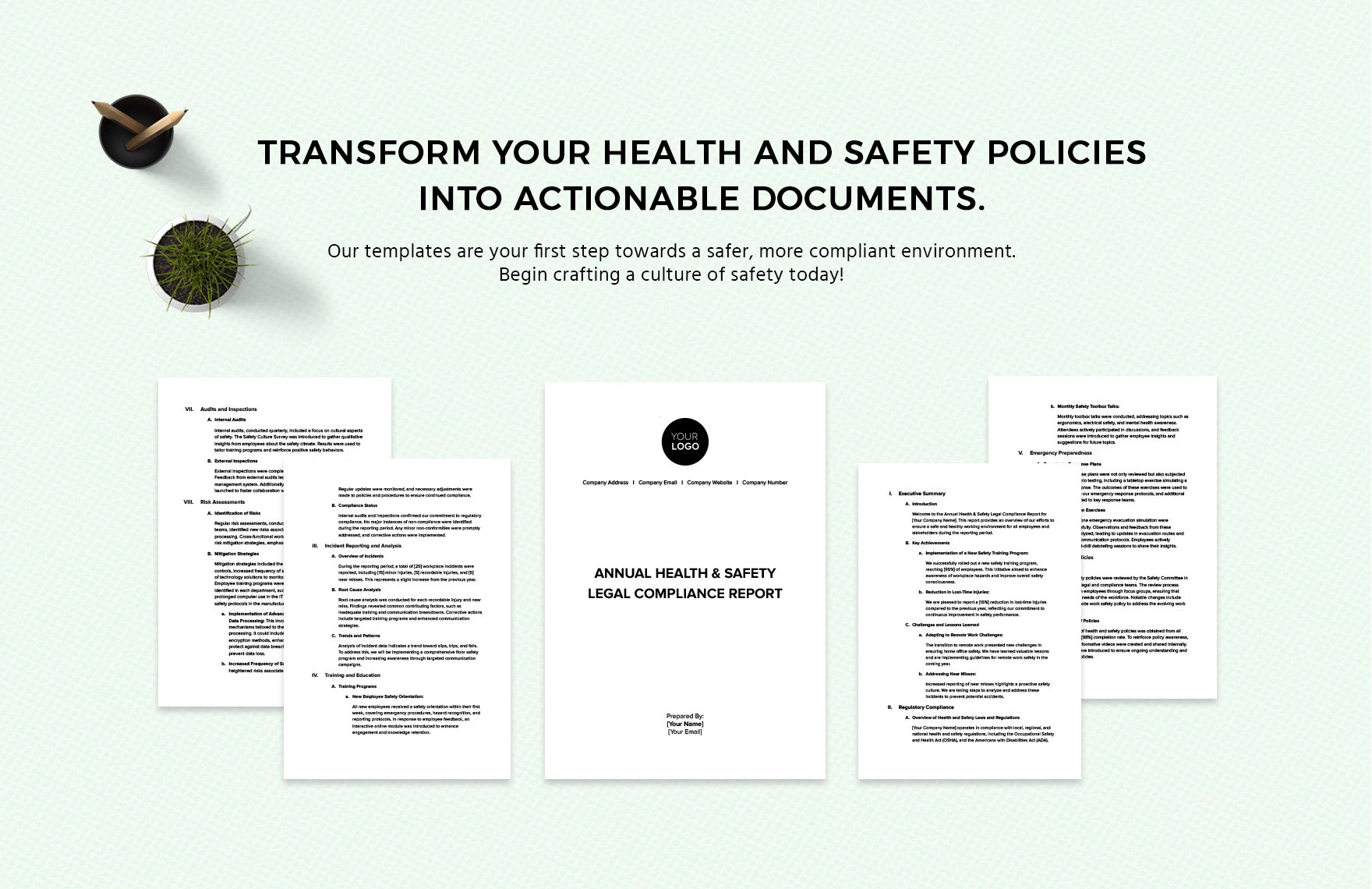 Annual Health Safety Legal Compliance Report Template
