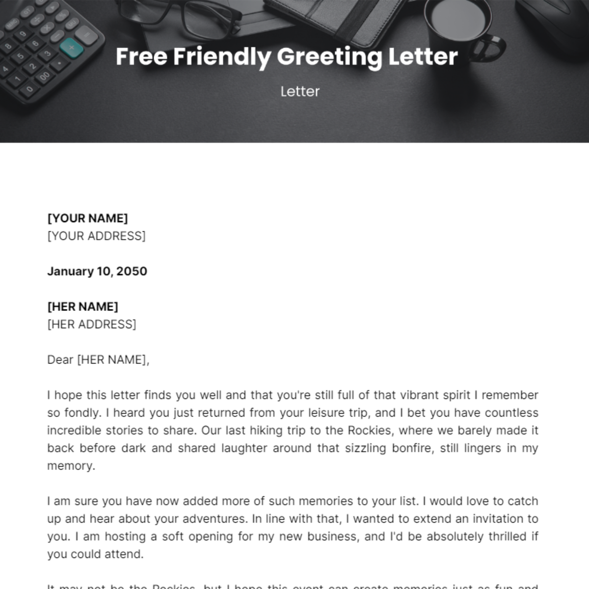 Friendly Greeting Letter Template