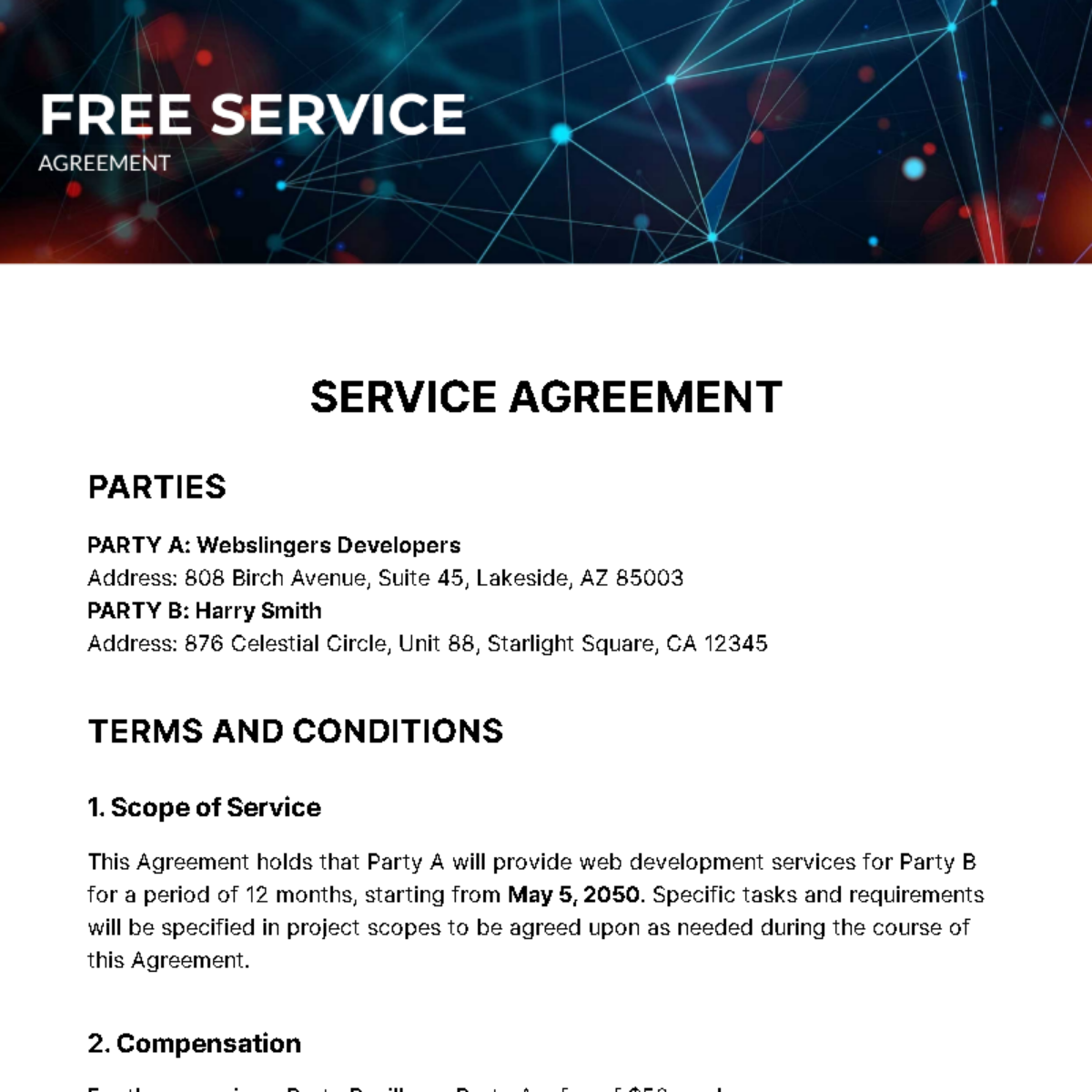Free Service Agreement Template