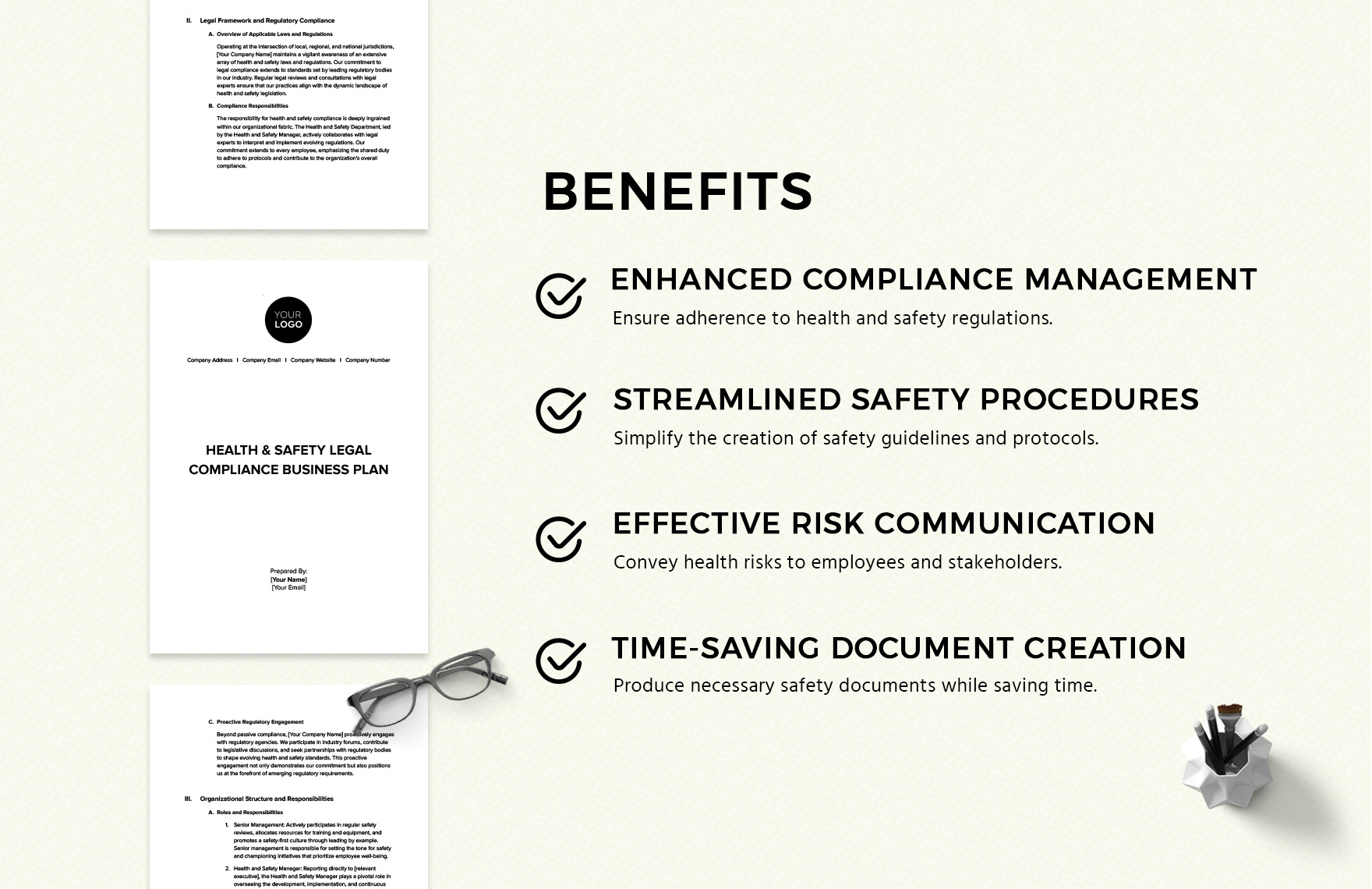 Health & Safety Legal Compliance Business Plan Template
