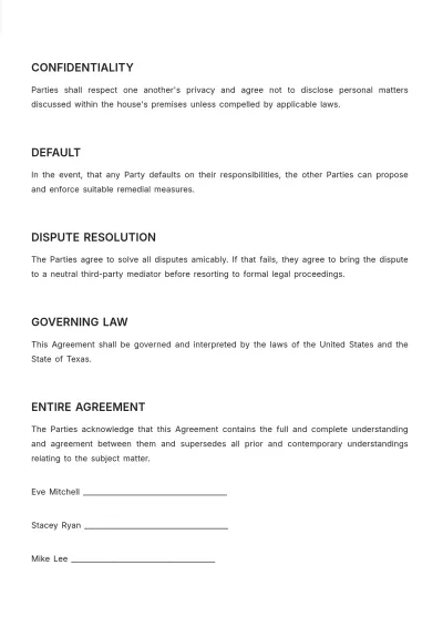 Free House Agreement Template to Edit Online