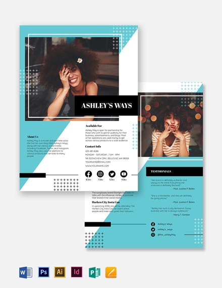 8 Free Influencer Media Kit Templates In Adobe Photoshop Psd Template Net