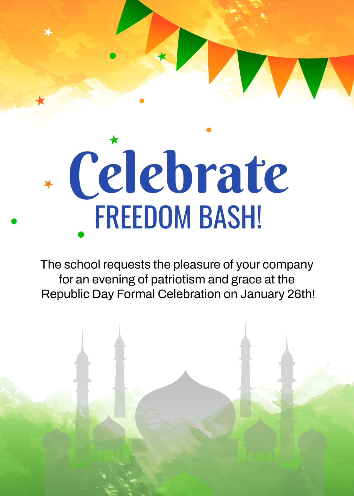 Republic Day Invitation Card Template