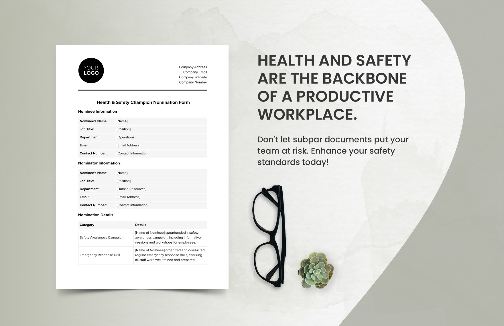 Health & Safety Champion Nomination Form Template