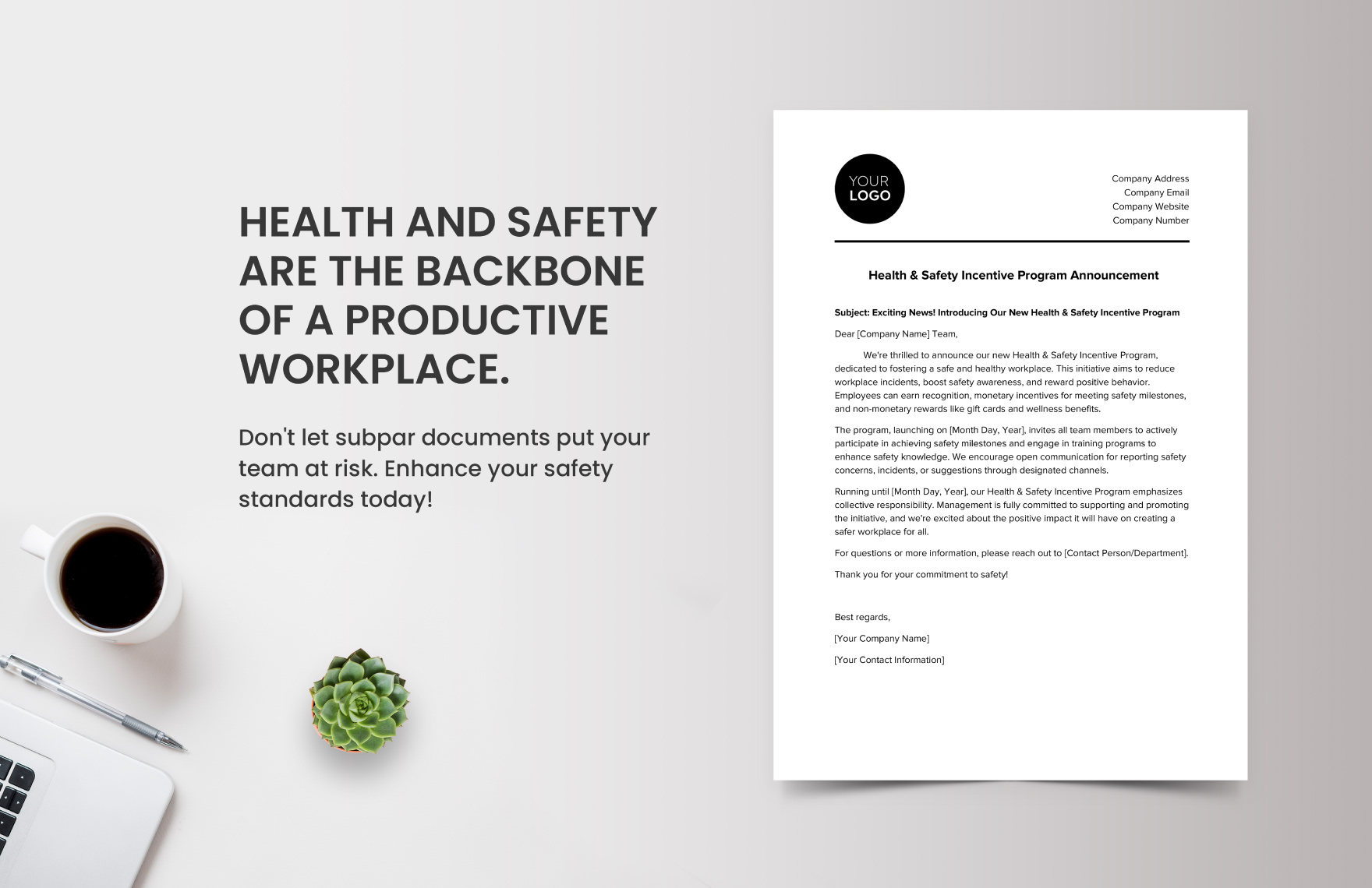 Health & Safety Incentive Program Announcement Template