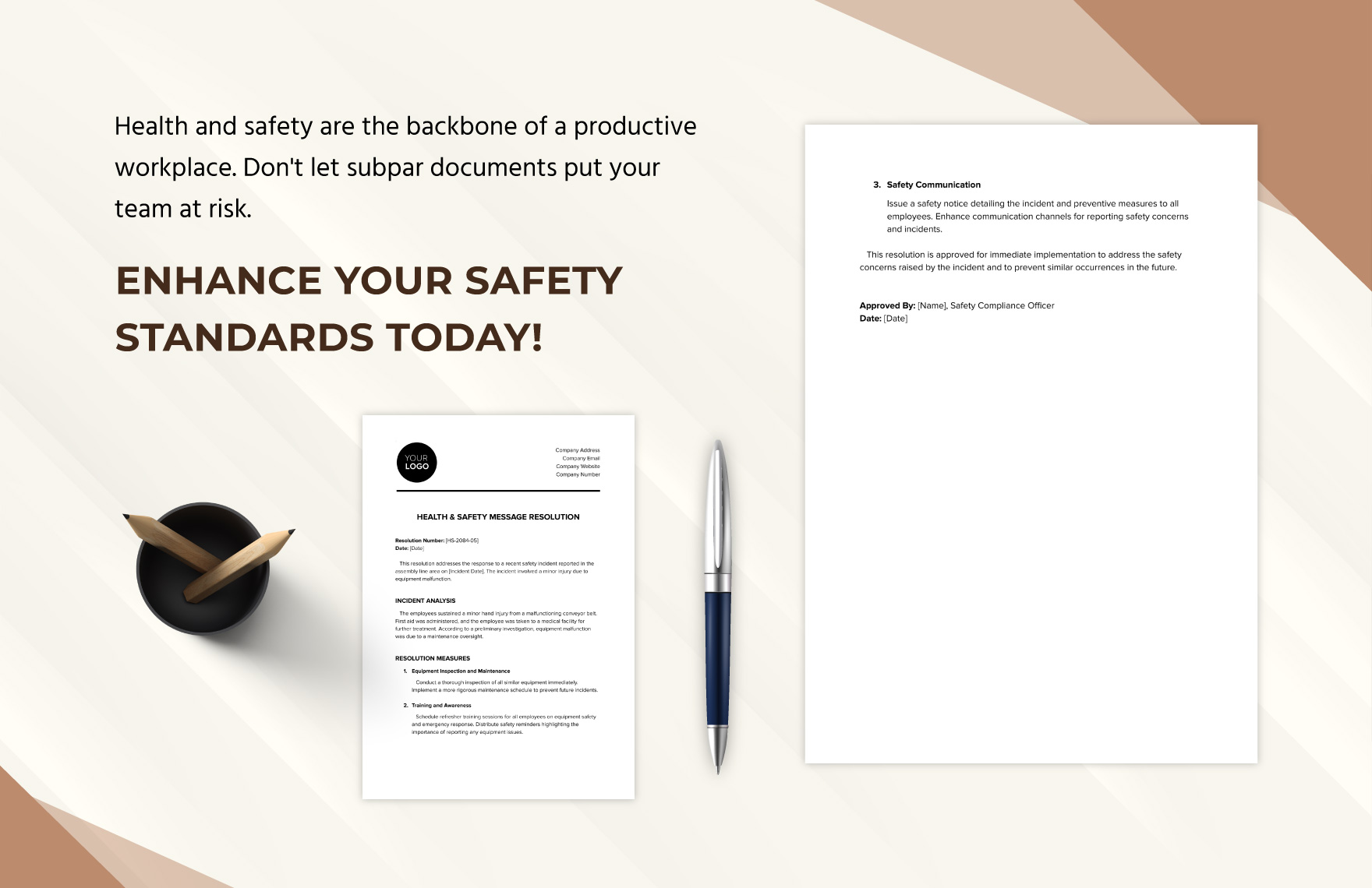 Health & Safety Message Resolution Template