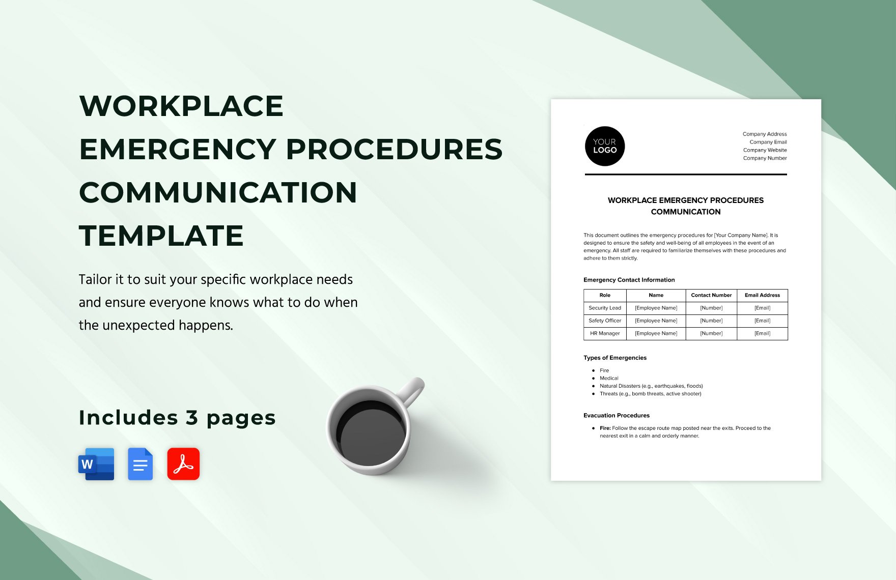 Workplace Emergency Procedures Communication Template