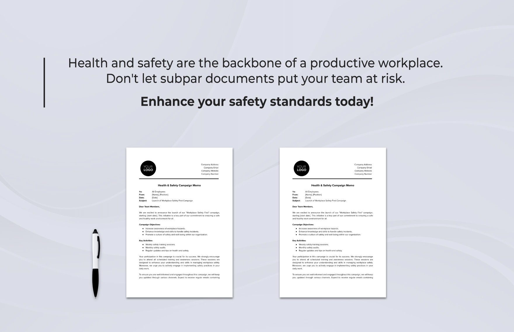 Health Safety Campaign Memo Template