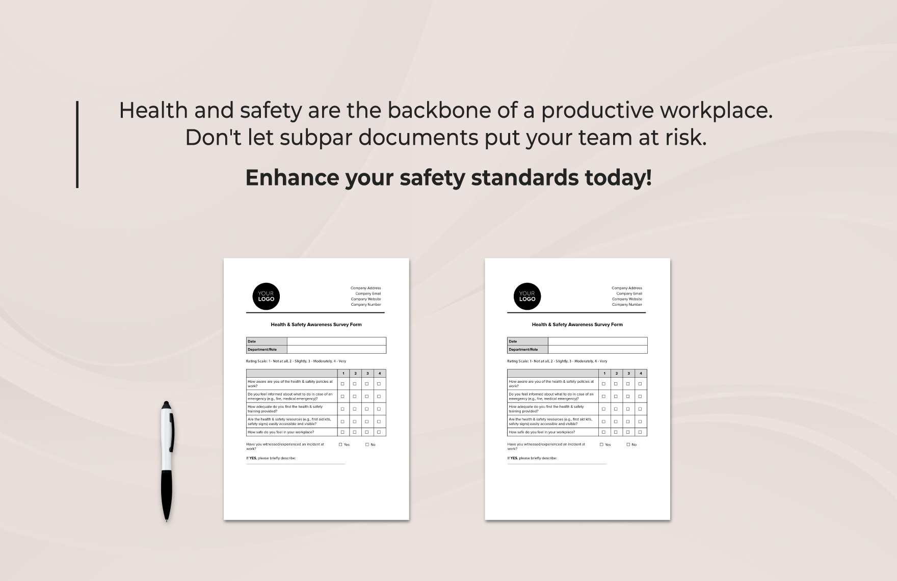 Health & Safety Awareness Survey Form Template