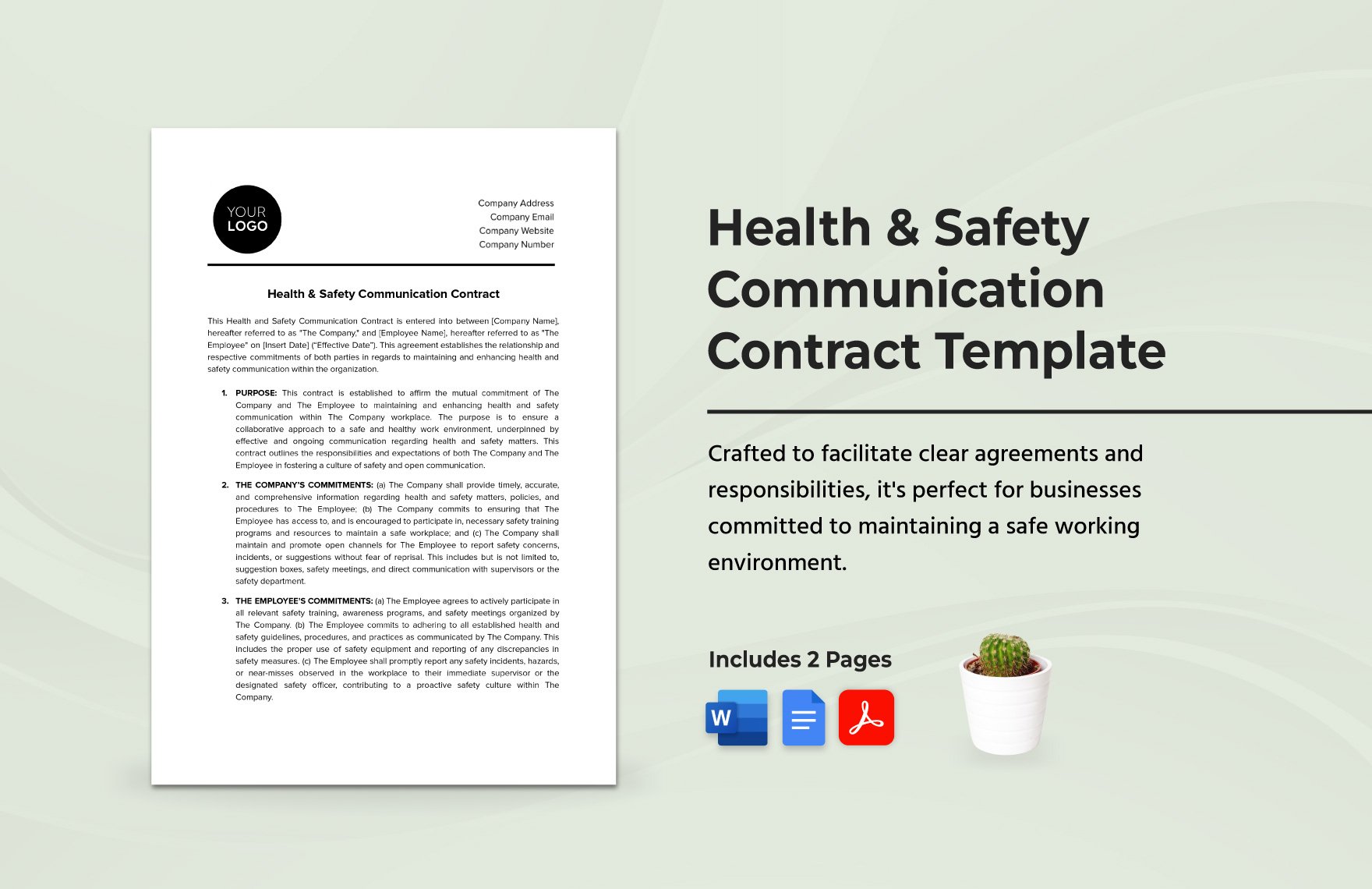 Health & Safety Communication Contract Template