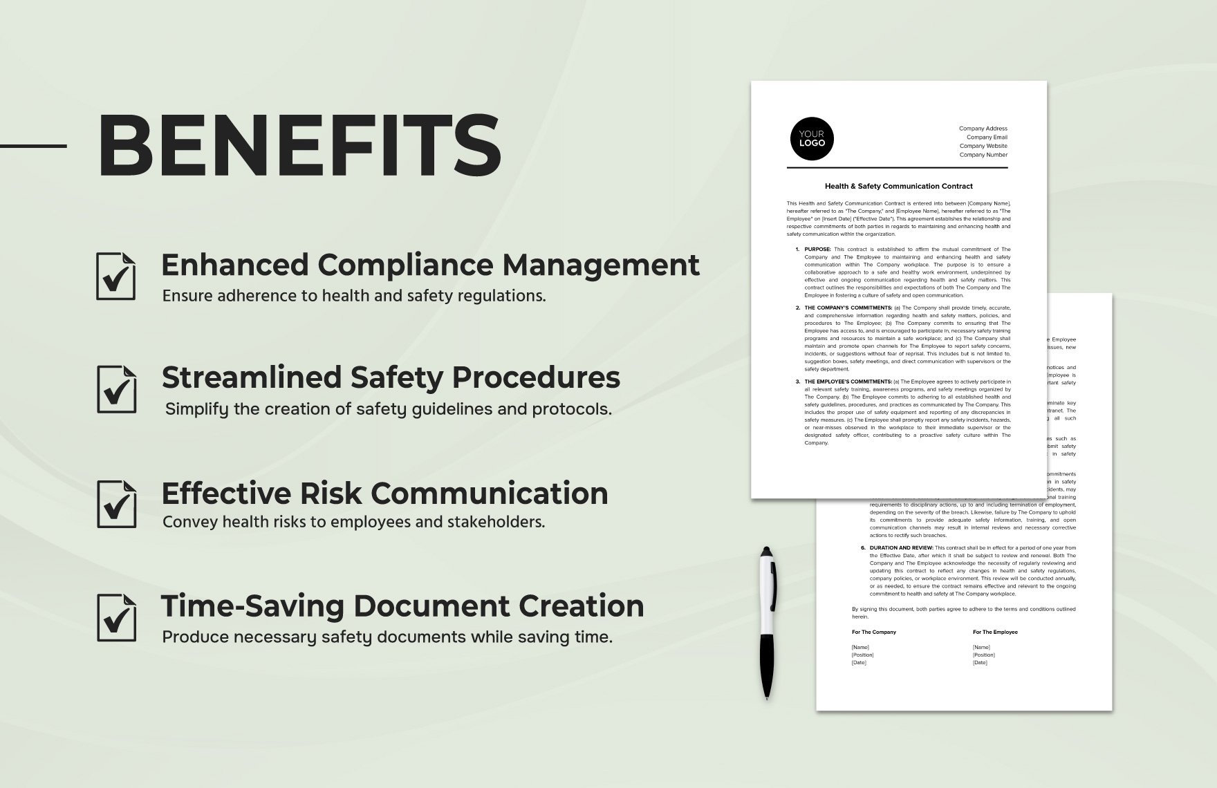 Health Safety Communication Contract Template