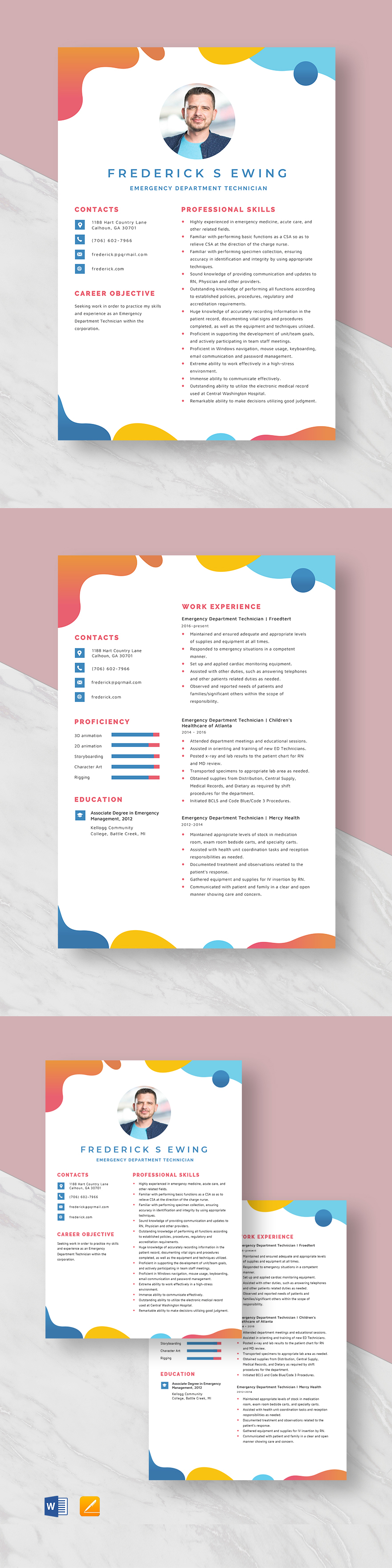 Emergency Management Director Resume Template Word, Apple Pages