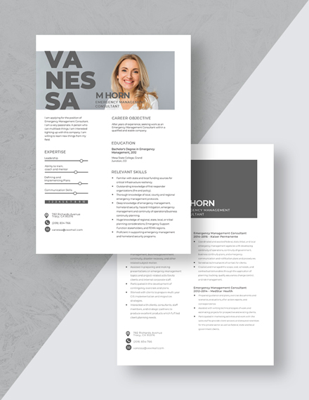 Emergency Management Consultant Resume  Download