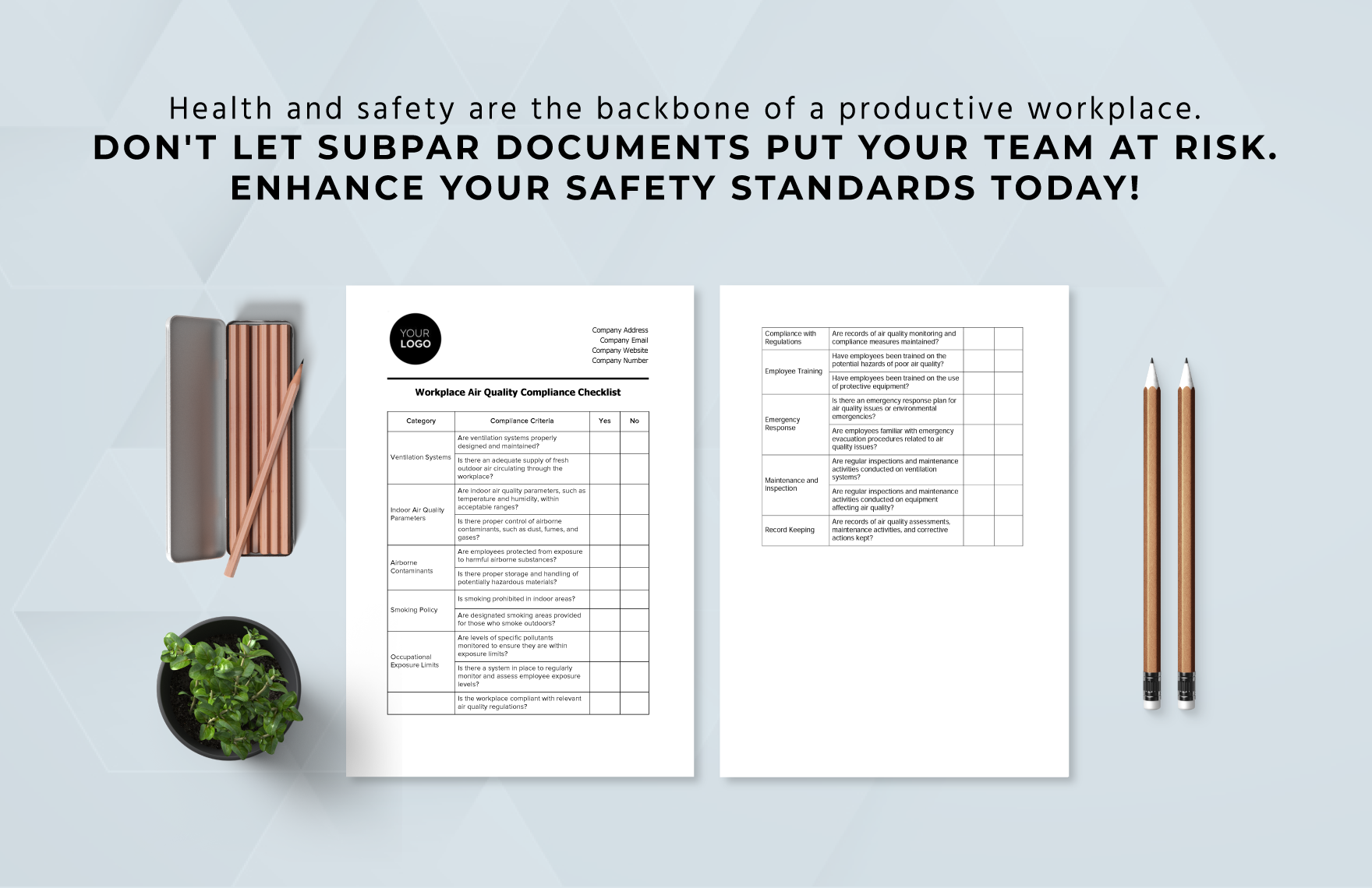 Workplace Air Quality Compliance Checklist Template
