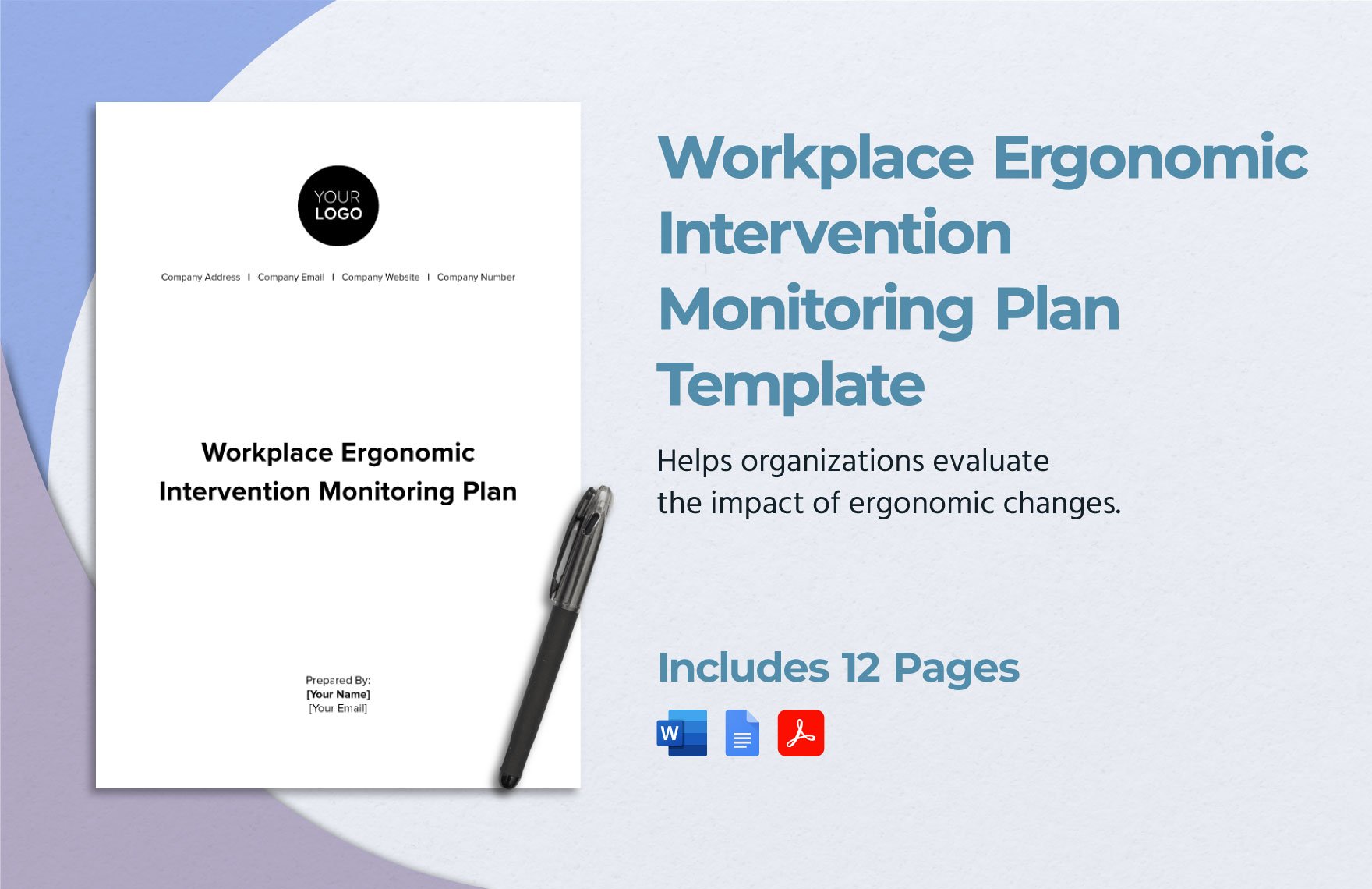 Workplace Ergonomic Intervention Monitoring Plan Template