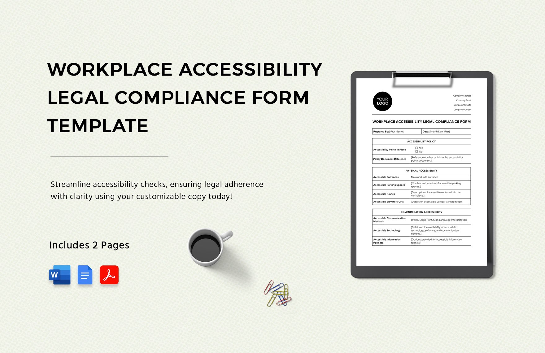 Workplace Accessibility Legal Compliance Form Template
