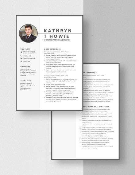 Emergency Services Director Resume  Download