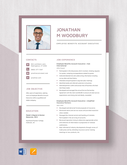 Payroll And Benefits Manager Resume Template Word Apple Pages 