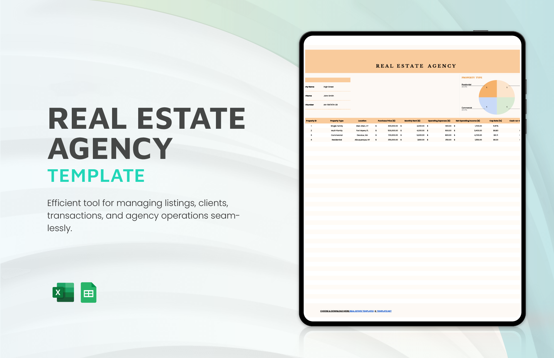 Free Real Estate Agency Template in Excel, Google Sheets