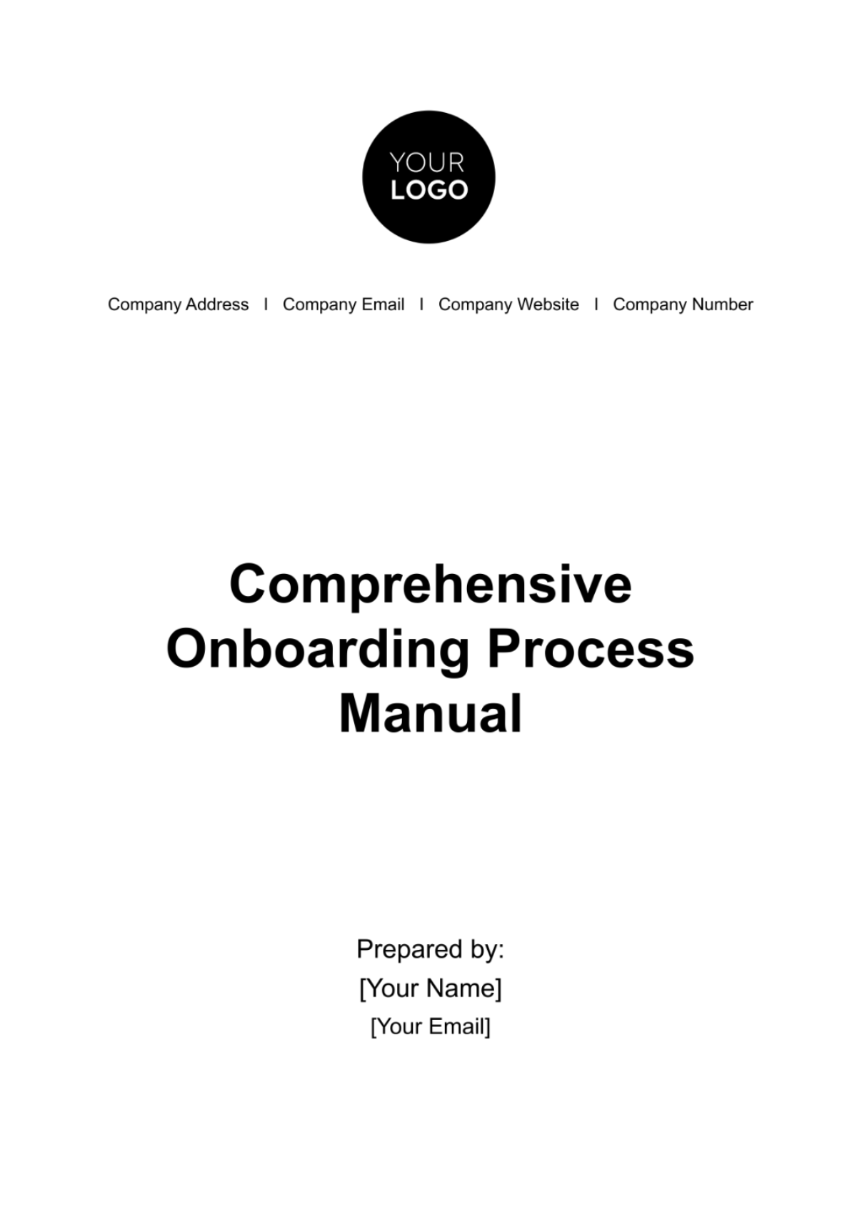 Comprehensive Onboarding Process Manual HR Template