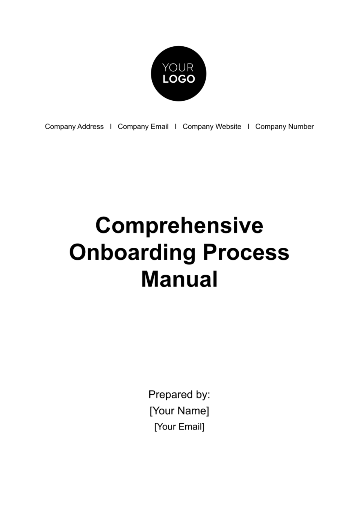 Comprehensive Onboarding Process Manual HR Template - Edit Online & Download