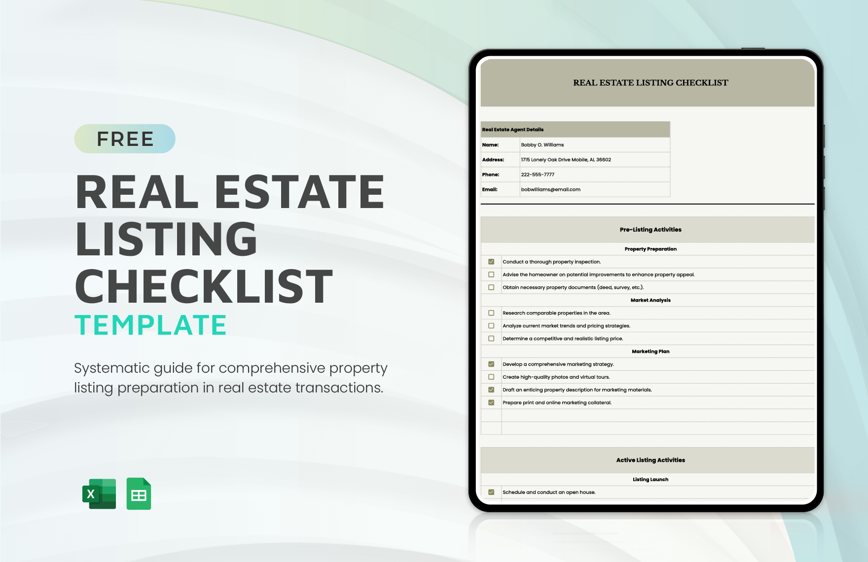 Real Estate Listing Checklist Template