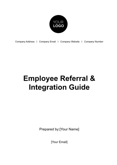 Free Employee Referral & Integration Guide HR Template to Edit Online