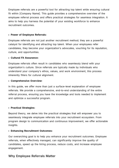 Free Employee Referral & Integration Guide HR Template to Edit Online