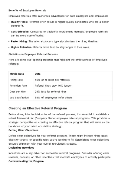 Free Employee Referral & Integration Guide HR Template to Edit Online