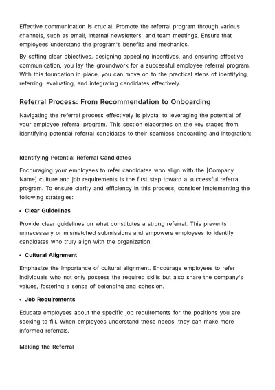 Free Employee Referral & Integration Guide HR Template to Edit Online