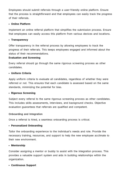 Free Employee Referral & Integration Guide HR Template to Edit Online