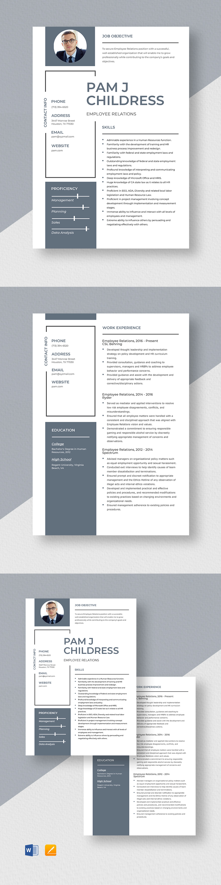 Free Employee Relations Resume Template - Word, Apple Pages | Template.net